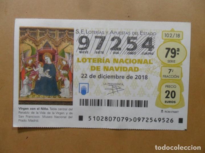 Loter&iacute;a Nacional: DECIMO N&ordm; 97254 - 22 DICIEMBRE 2018 - 102/18 - VIRGEN CON EL NI&Ntilde;O - MUSEO DEL PRADO