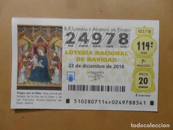 Loter&iacute;a Nacional: DECIMO N&ordm; 24978 - 22 DICIEMBRE 2018 - 102/18 - VIRGEN CON EL NI&Ntilde;O - MUSEO DEL PRADO