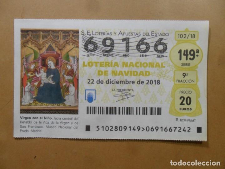 Loter&iacute;a Nacional: DECIMO N&ordm; 69166 - 22 DICIEMBRE 2018 - 102/18 - VIRGEN CON EL NI&Ntilde;O - MUSEO DEL PRADO