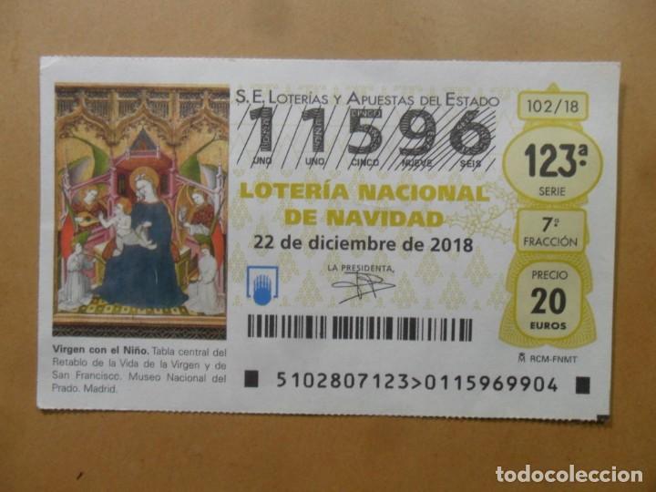 Loter&iacute;a Nacional: DECIMO N&ordm; 11596 - 22 DICIEMBRE 2018 - 102/18 - VIRGEN CON EL NI&Ntilde;O - MUSEO DEL PRADO