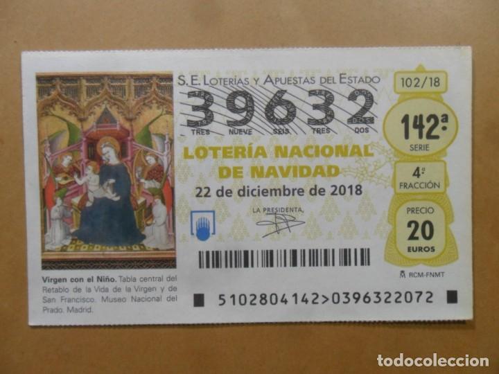 Loter&iacute;a Nacional: DECIMO N&ordm; 39632 - 22 DICIEMBRE 2018 - 102/18 - VIRGEN CON EL NI&Ntilde;O - MUSEO DEL PRADO