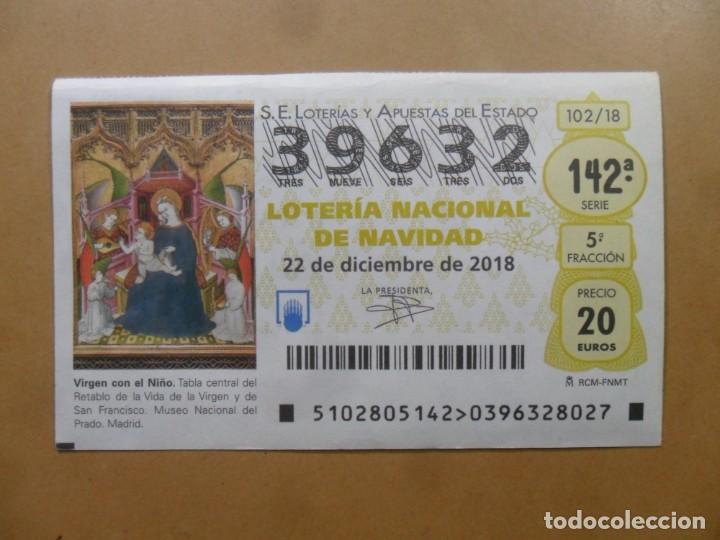 Loter&iacute;a Nacional: DECIMO N&ordm; 39632 - 22 DICIEMBRE 2018 - 102/18 - VIRGEN CON EL NI&Ntilde;O - MUSEO DEL PRADO