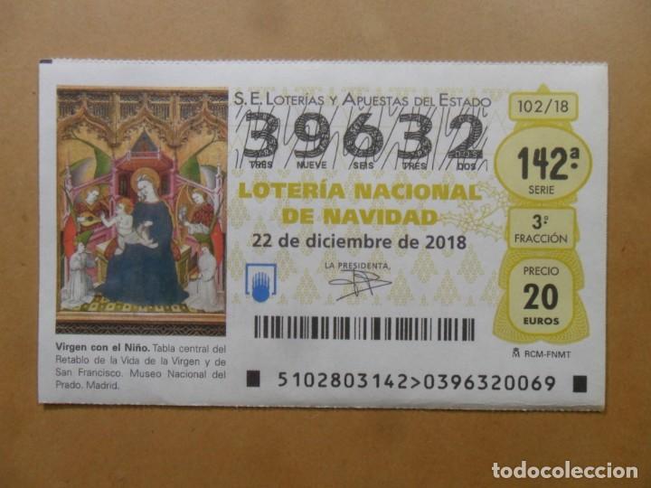 Loter&iacute;a Nacional: DECIMO N&ordm; 39632 - 22 DICIEMBRE 2018 - 102/18 - VIRGEN CON EL NI&Ntilde;O - MUSEO DEL PRADO