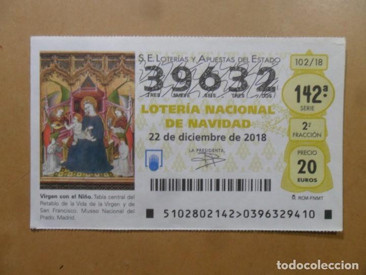 Loter&iacute;a Nacional: DECIMO N&ordm; 39632 - 22 DICIEMBRE 2018 - 102/18 - VIRGEN CON EL NI&Ntilde;O - MUSEO DEL PRADO