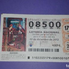 Lotería Nacional: DECIMO DE LOTERIA 08500 (ENTERO)