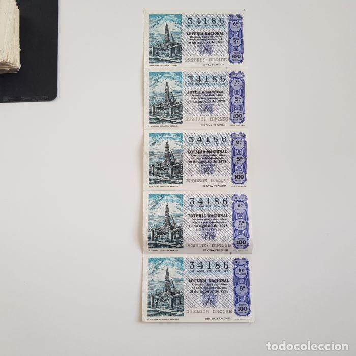 Loterie Nationale: LOTER&Iacute;A NACIONAL, SORTEO 32/78, 19 AGOSTO 1978,PLATAFORMA EXTRACCI&Oacute;N PETR&Oacute;LEO,N&ordm; 34186,MEDIO BILLETE