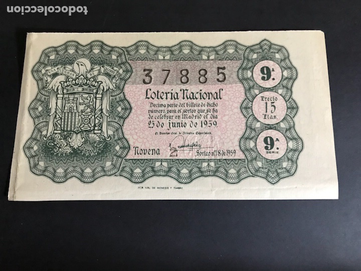 National Spanish Lottery: Loteria A&ntilde;o 1959 sorteo 18