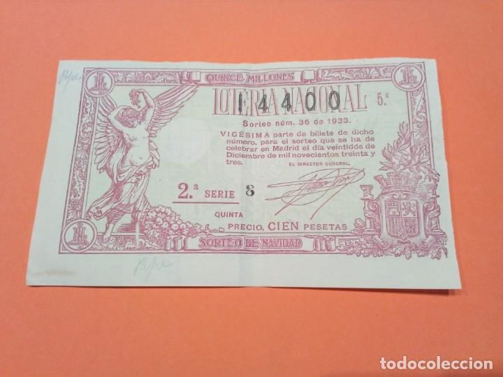 Lotaria Nacional: Loteria Nacional Navidad 22 Diciembre 1933 Sorteo 36 N&uacute;m 14400