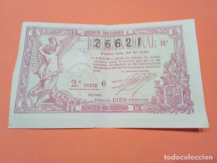 Lotaria Nacional: Loteria Nacional Navidad 22 Diciembre 1933 Sorteo 36 N&uacute;m 26621
