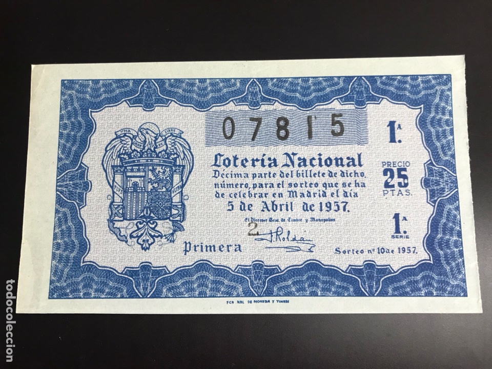 Nationale spanische Lotterie: Loteria A&ntilde;o 1957 sorteo 10