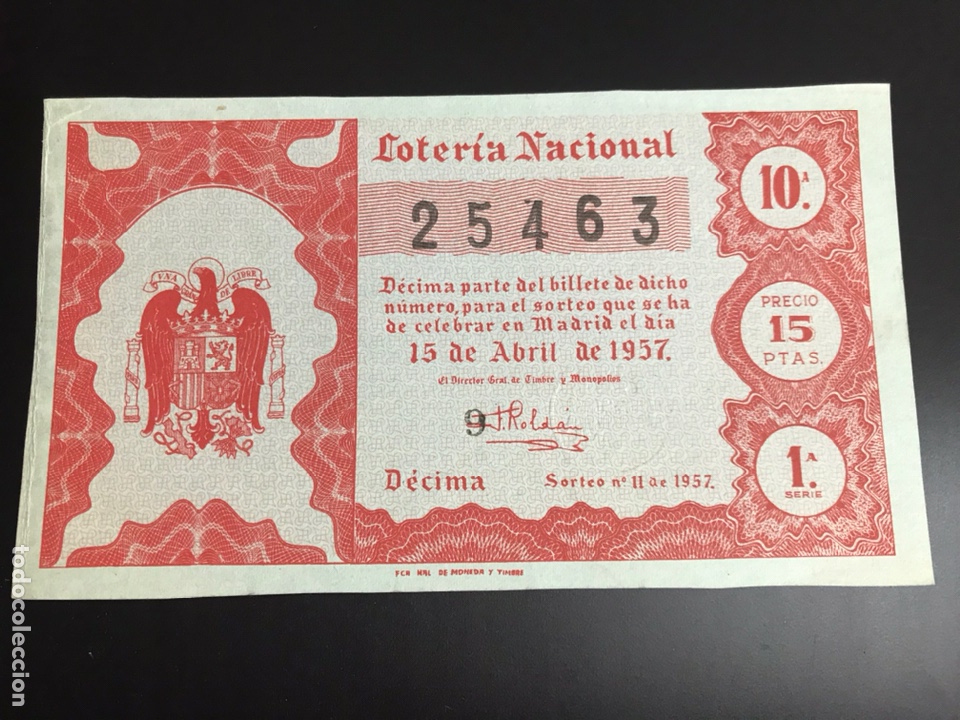 Nationale spanische Lotterie: Loteria A&ntilde;o 1957 sorteo 11