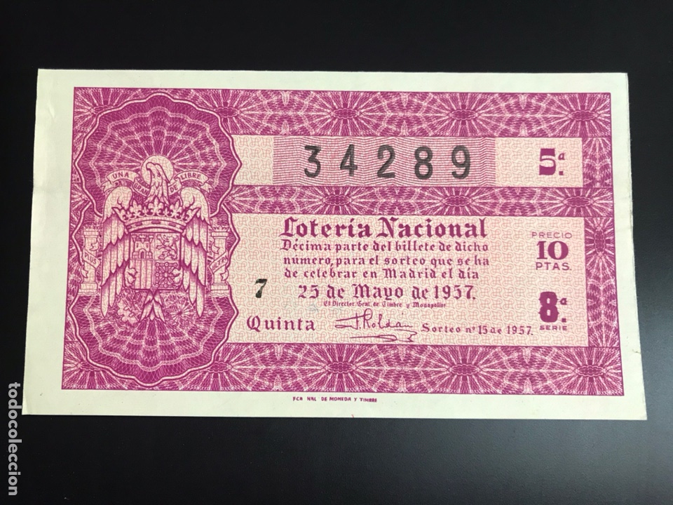 National Spanish Lottery: Loteria A&ntilde;o 1957 sorteo 15