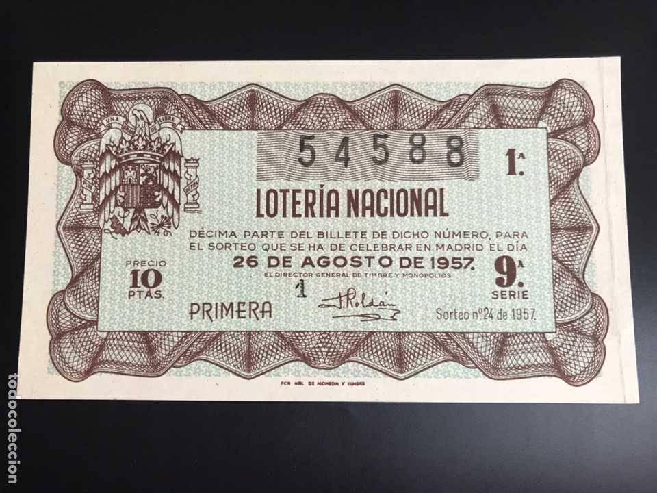 National Spanish Lottery: Loteria A&ntilde;o 1957 sorteo 24