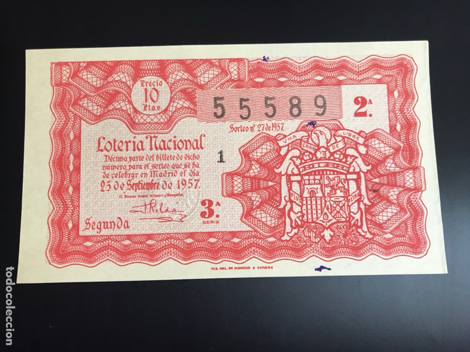 National Spanish Lottery: Loteria A&ntilde;o 1957 sorteo 27