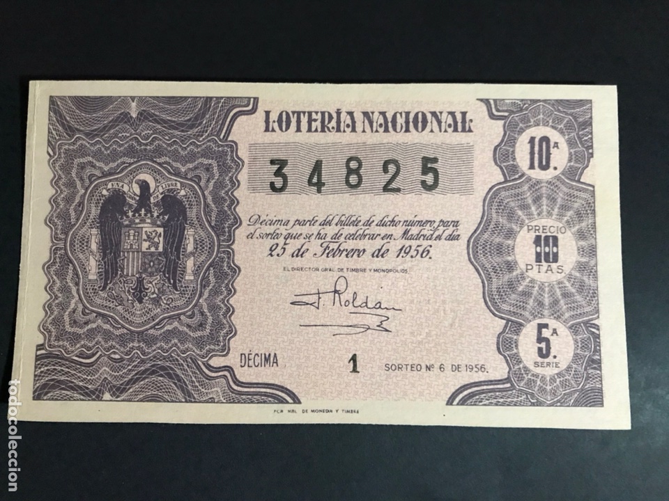 National Spanish Lottery: Loteria A&ntilde;o 1956 sorteo 6