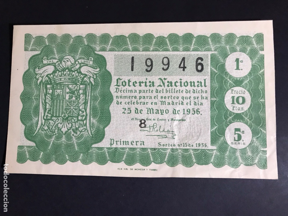 National Spanish Lottery: Loteria A&ntilde;o 1956 sorteo 15