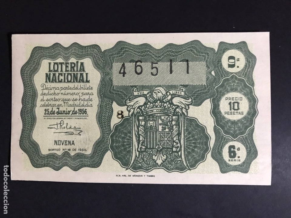 National Spanish Lottery: Loteria A&ntilde;o 1956 sorteo 18