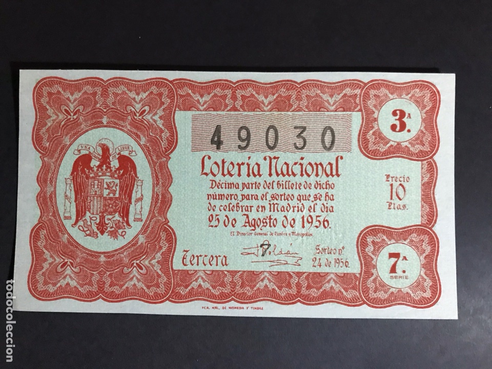 National Spanish Lottery: Loteria A&ntilde;o 1956 sorteo 24