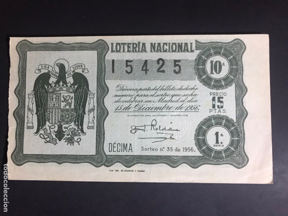 National Spanish Lottery: Loteria A&ntilde;o 1956 sorteo 35