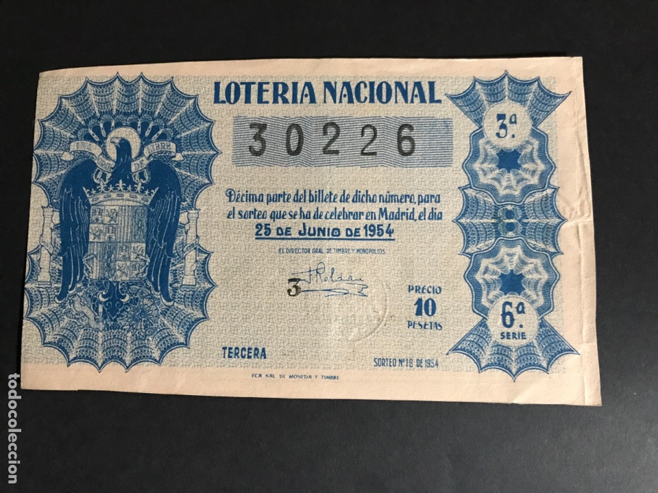 Lotaria Nacional: Loteria A&ntilde;o 1954 sorteo 18