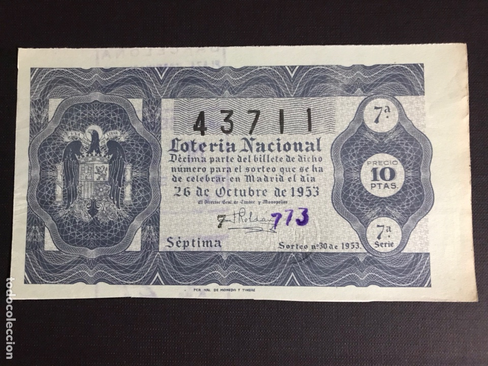 Loterie Nationale: Loteria A&ntilde;o 1953 sorteo 30