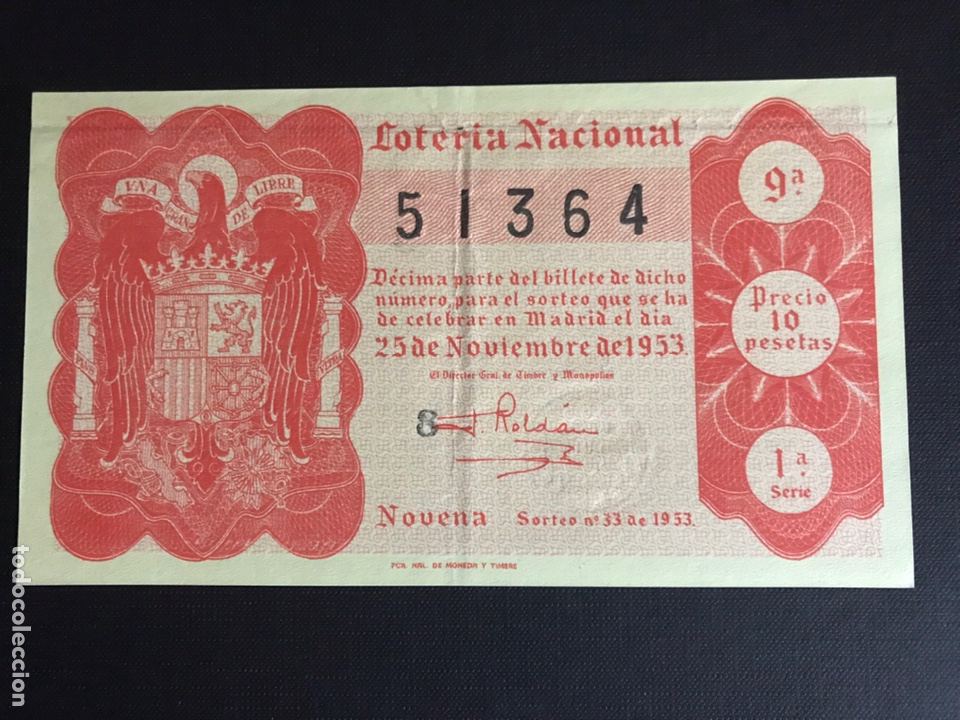 Loterie Nationale: Loteria A&ntilde;o 1953 sorteo 33