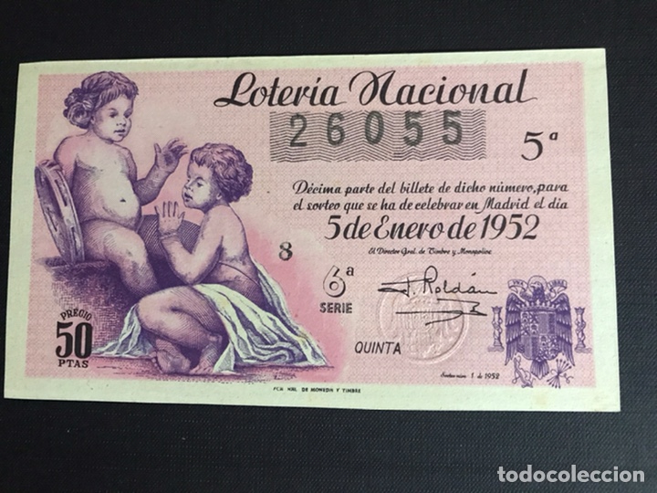 National Spanish Lottery: Loteria A&ntilde;o 1952 sorteo 1