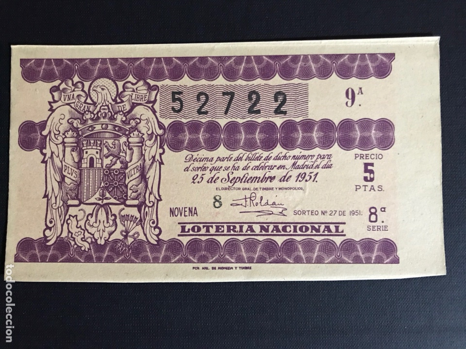 National Spanish Lottery: Loteria A&ntilde;o 1951 sorteo 27
