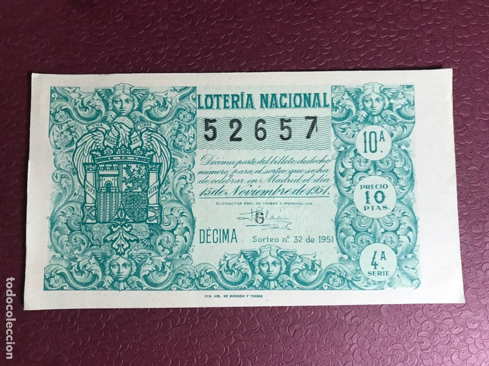 National Spanish Lottery: Loteria A&ntilde;o 1951 sorteo 32