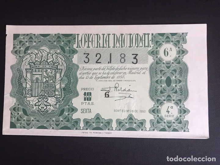 National Spanish Lottery: Loteria A&ntilde;o 1950 sorteo 26