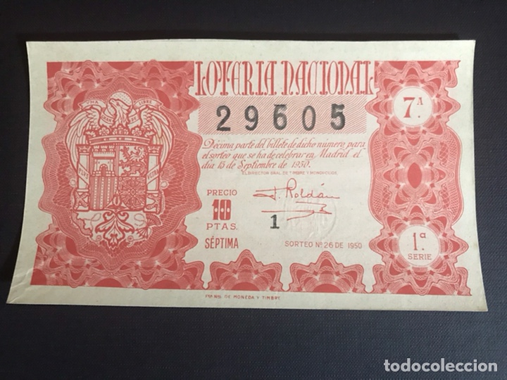 National Spanish Lottery: Loteria A&ntilde;o 1950 sorteo 26