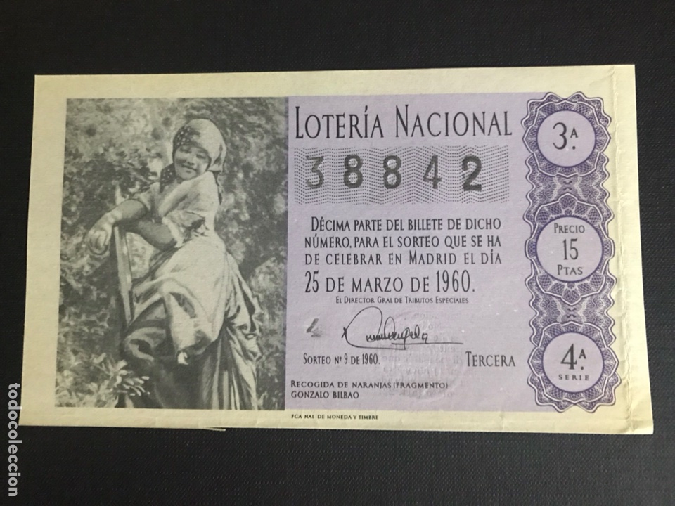 National Spanish Lottery: Loteria A&ntilde;o 1960 sorteo 9
