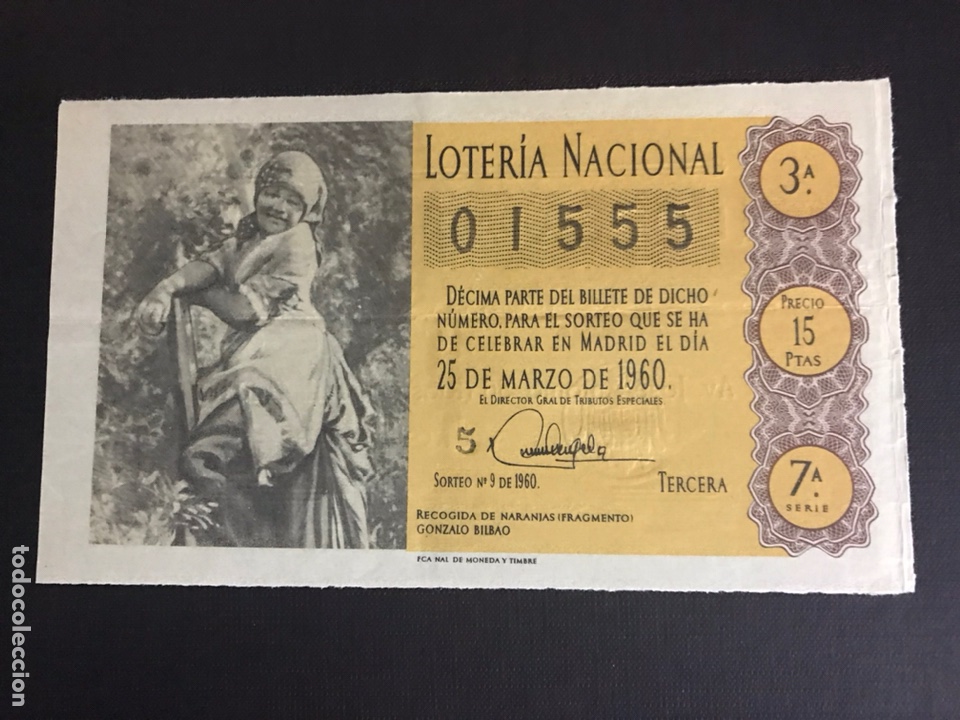 National Spanish Lottery: Loteria A&ntilde;o 1960 sorteo 9