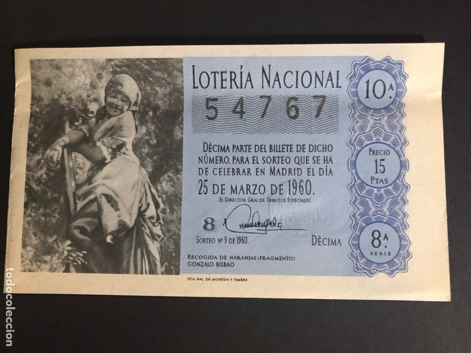 National Spanish Lottery: Loteria A&ntilde;o 1960 sorteo 9