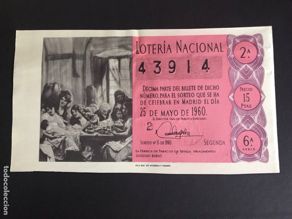 National Spanish Lottery: Loteria A&ntilde;o 1960 sorteo 15