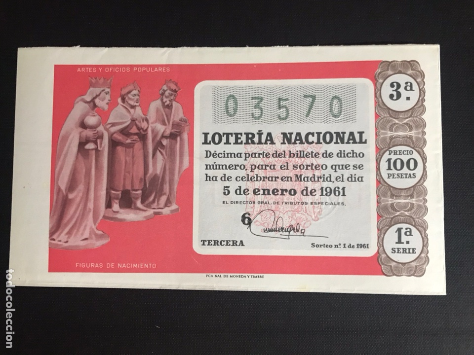 National Spanish Lottery: Loteria A&ntilde;o 1961 sorteo 1