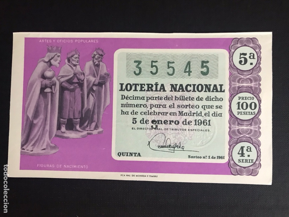 National Spanish Lottery: Loteria A&ntilde;o 1961 sorteo 1
