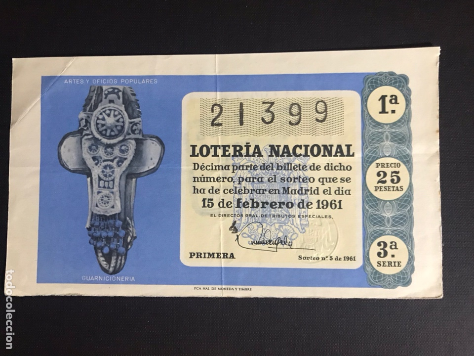 National Spanish Lottery: Loteria A&ntilde;o 1961 sorteo 5