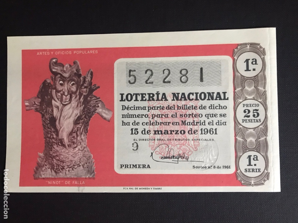 National Spanish Lottery: Loteria A&ntilde;o 1961 sorteo 8