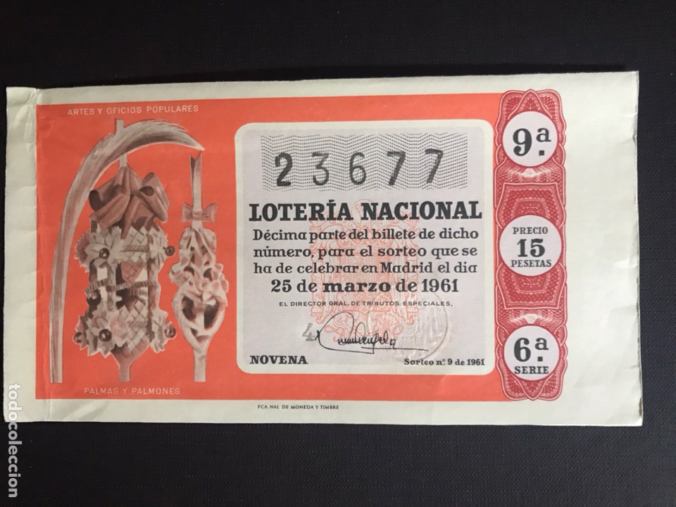 National Spanish Lottery: Loteria A&ntilde;o 1961 sorteo 9
