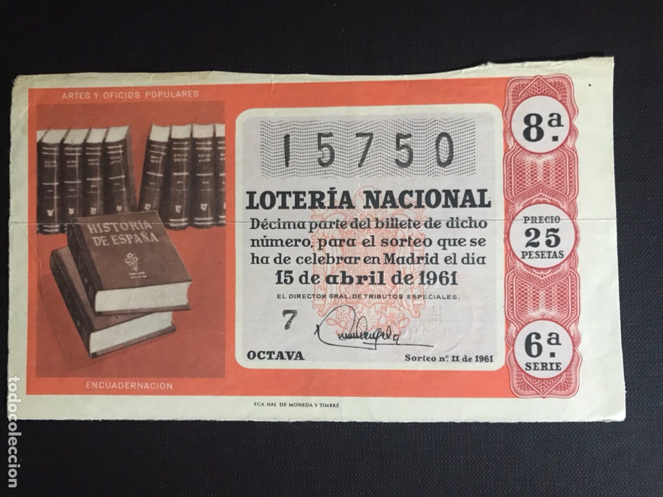 Nationale spanische Lotterie: Loteria A&ntilde;o 1961 sorteo 11