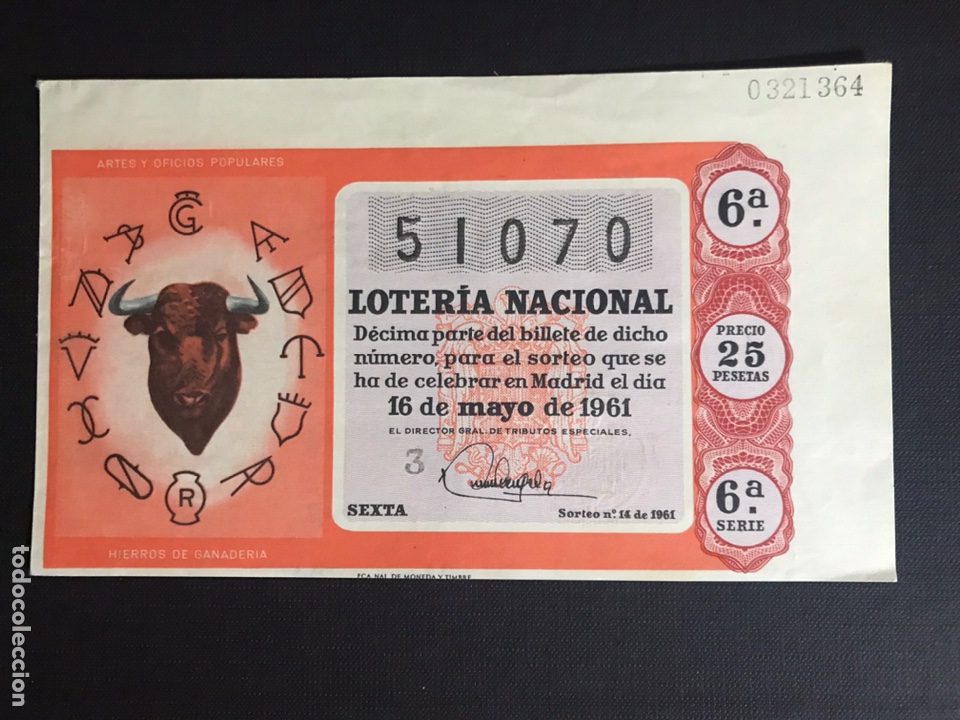 National Spanish Lottery: Loteria A&ntilde;o 1961 sorteo 14