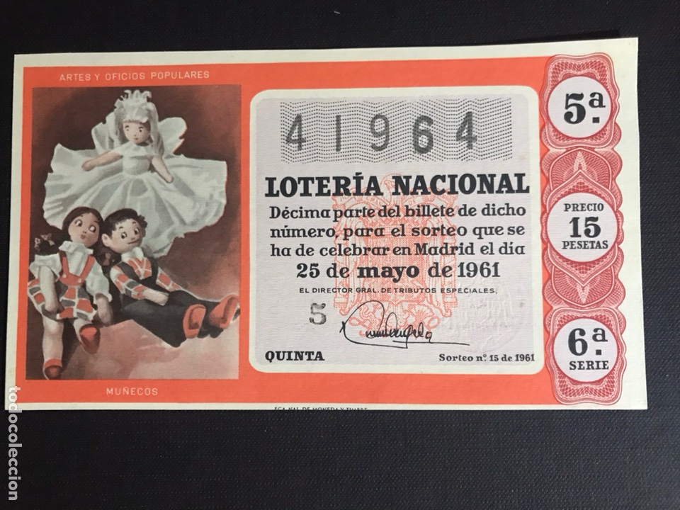 Nationale spanische Lotterie: Loteria A&ntilde;o 1961 sorteo 15
