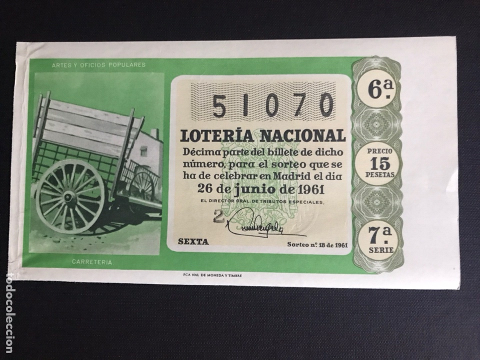 National Spanish Lottery: Loteria A&ntilde;o 1961 sorteo 18