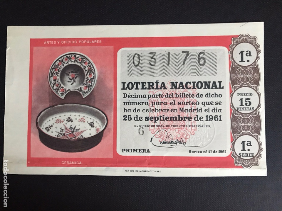 Loterie Nationale: Loteria A&ntilde;o 1961 sorteo 27