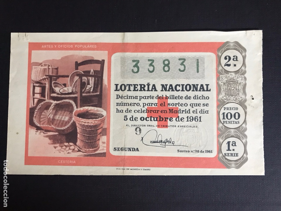 Nationale spanische Lotterie: Loteria A&ntilde;o 1961 sorteo 28