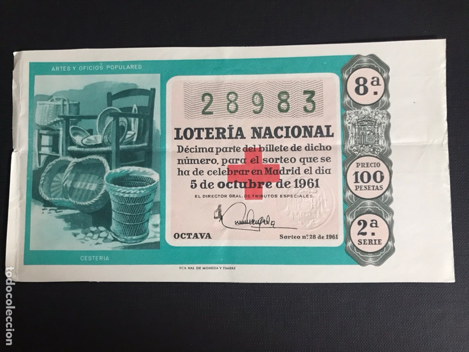 Loterie Nationale: Loteria A&ntilde;o 1961 sorteo 28