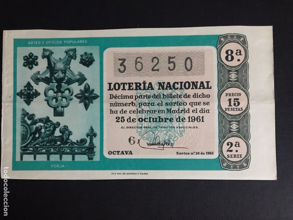Loterie Nationale: Loteria A&ntilde;o 1961 sorteo 30
