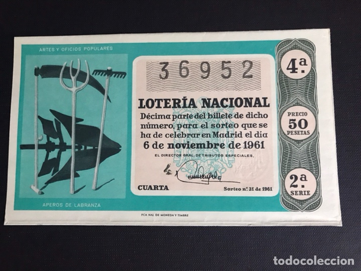 Loterie Nationale: Loteria A&ntilde;o 1961 sorteo 31