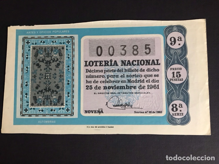 Loterie Nationale: Loteria A&ntilde;o 1961 sorteo 33